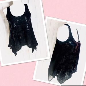 Papaya Black Sequin Racerback Tank